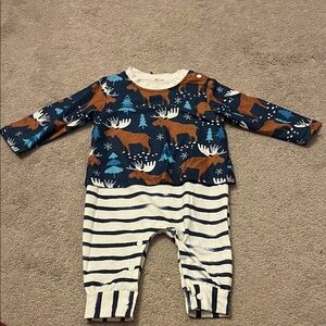 Moose Print Baby Jumpsuit